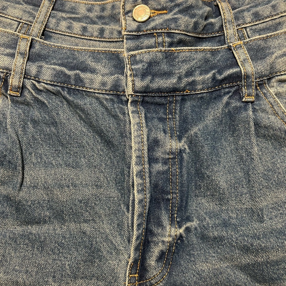 High Waist Blue Denim Jean Bermuda
 for Women - Picture 4 of 13